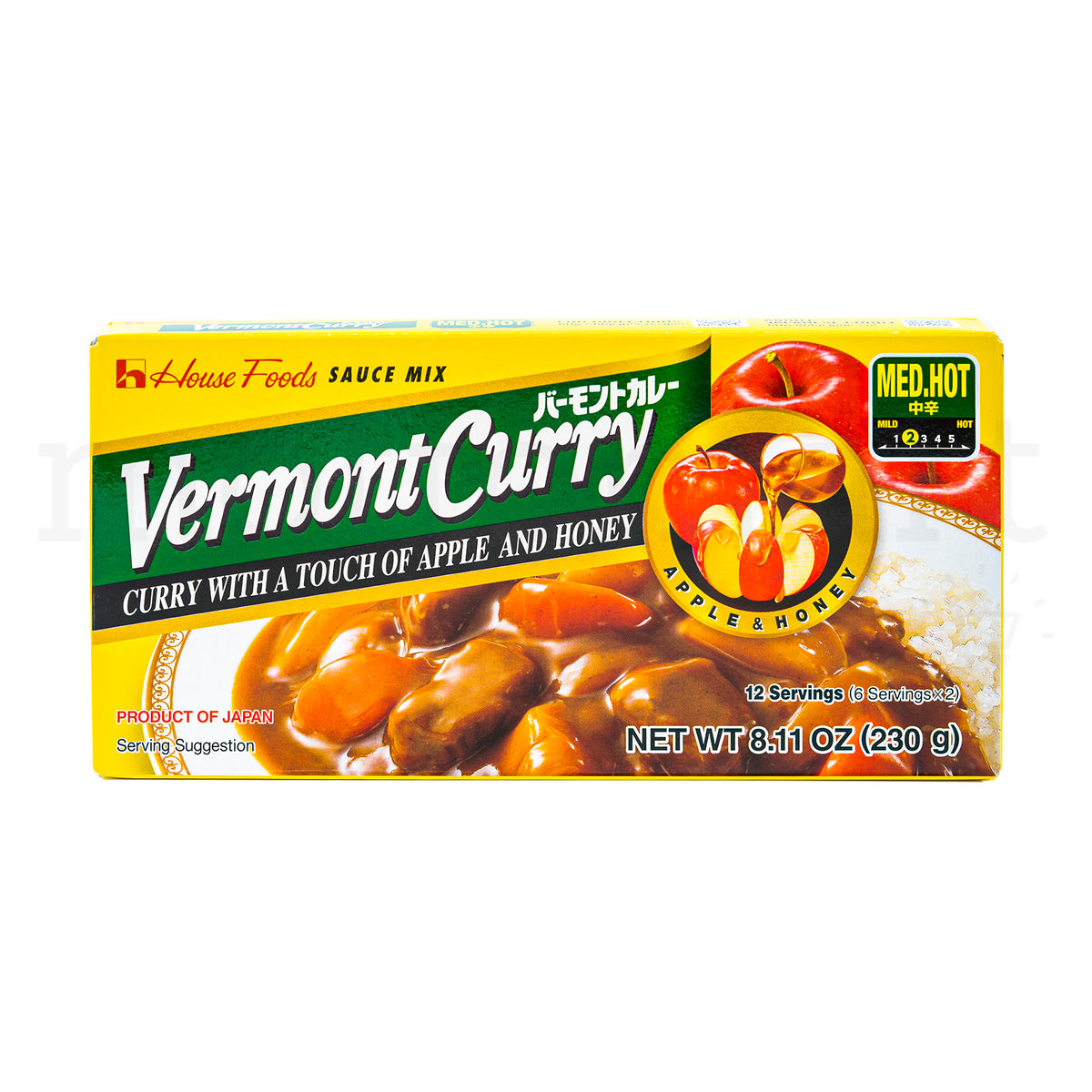 HOUSE Vermont Curry Roux Medium Hot 12 servings (230g) Mottomart