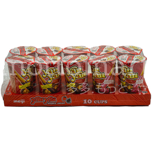 Meiji Yan Yan Double Cream Snack 10 cups ( Chocolate and Strawberry)