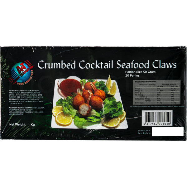 A&T Kanitsume Fry - Frozen Crumbed Cocktail Claws 20pc / 1kg