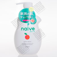 KRACIE Naive Body Wash - Peach Essence (530ml) ナイーブ ボディソープ （桃の葉エキス配合）