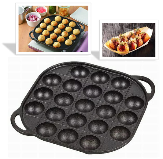 Portable Iron Casting Takoyaki Plate 21 hole