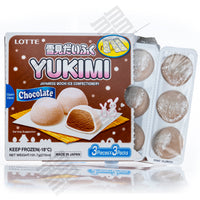 LOTTE YUKIMI Japanese Mochi Ice Confectionery - Chocolate 3 Pieces x 3 Packs (270ml)